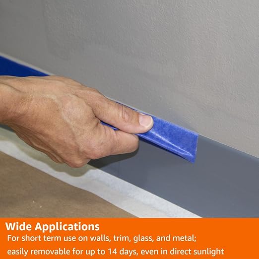 Amazon Basics Blue Painters Tape, 1.88" x 180', Set of 6 Rolls