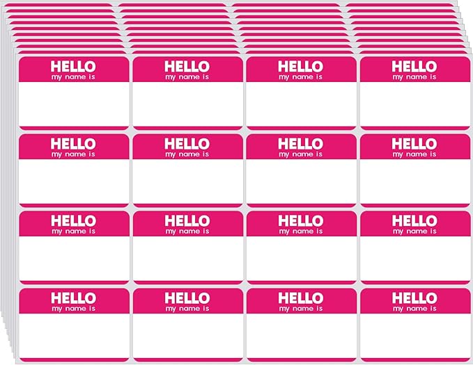 Zacool 480 Pcs Pink Name Tag Stickers (3"x 2") Identification Badges,Peel and Stickers"Hello My Name is" Name Tags Stickers Name Sticker for Themed Party Family Home School Office Conferences