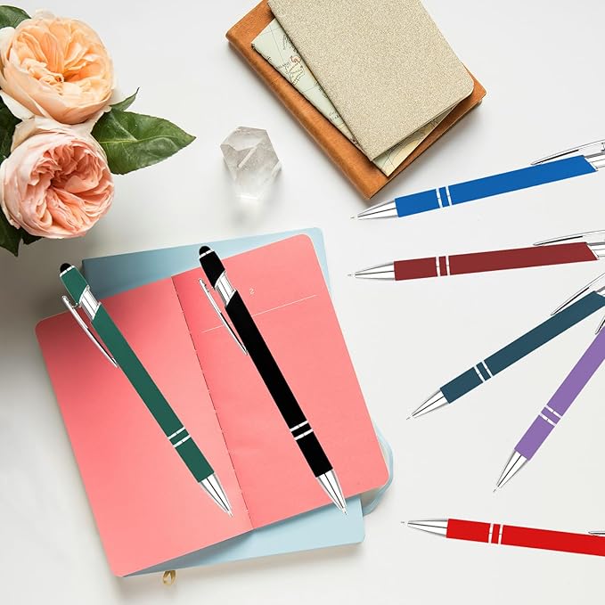 Personalized Pens with Name Logo or Message, Up to 1200 pcs Bulk Custom Metal Ballpoint Pen with Black Ink Customized Gift for Business, Graduation and Promotions (Dark Red)