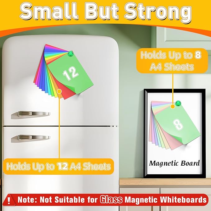 VNDUEEY 16 Pack Green Fridge Magnets, Strong Magnets for Whiteboard, Dry Erase Magnet, Small Magnet for Kitchen, Office, School, Locker, Map Decorative