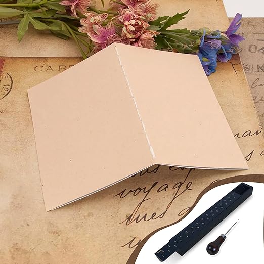 Black Book Binding Cradle, Wood Bookbinding Punching Cradle with an Awl, Bamboo Signature Punching Cradles with Piercing Guide 10 mm Hole Spacing, Portable Book Binding Tools Kits for Book DIY Crafts