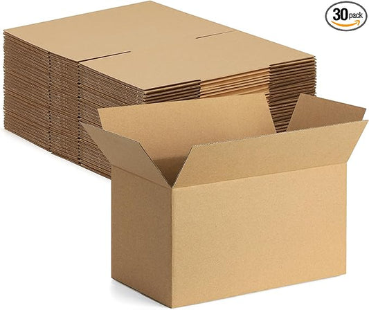 Eupako 10x6x6-Small-Shipping-Boxes-30-Pack-Brown-Corrugated-Box-Mailers, Cardboard Boxes for Packaging Small Business, Mailing