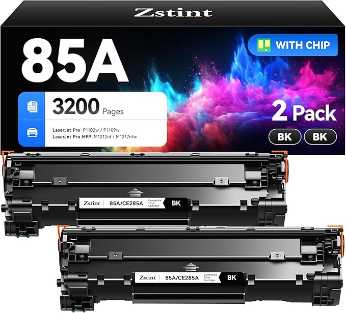85A Black Toner Cartridge 2-Pack Replacement for HP 85A CE285A Compatible with HP LaserJet Pro MFP M1212nf M1217nfw P1102w P1109w P1102 P1109 M1212 M1217 LBP6000 MF3010 P1005 P1006 P1007 P1008 Printer