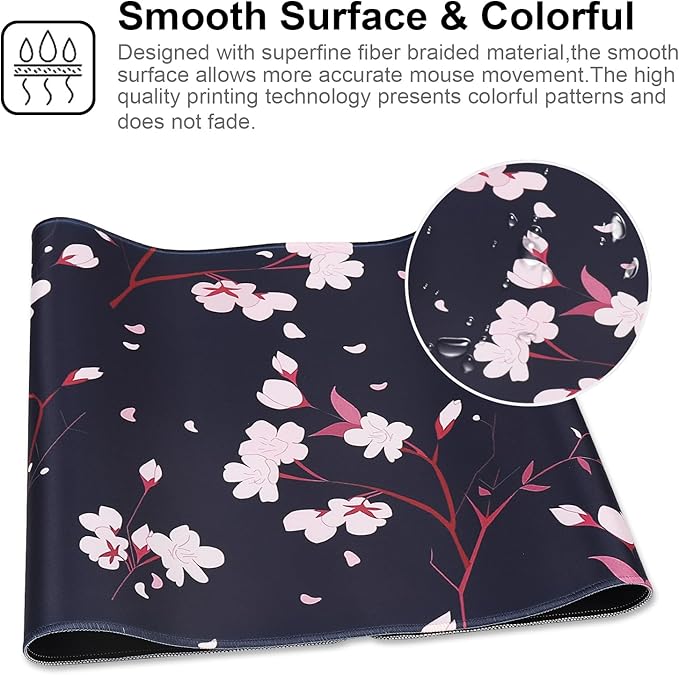 XXL Gaming Mouse Pad 35.4x15.7 Professional Large Mouse Pad & Computer Game Mouse Mat-90x40 Blackhua