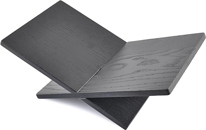 Honygebia Solid Wood Book Stands - Cross Frame Black Oak Wooden Book Holder, Open Bookstand for Display and Reading, Suitable for Art, Bible, Cookbook, Easel, Magazine, Textbooks