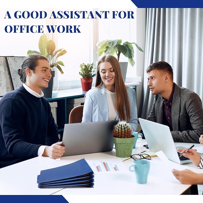 Skyygemm 48 Pcs Classification Folders Letter Size, 1 Divider Pressboard File Folder with Fasteners, Expanding File Organizer Bulk for Teachers, Clergy, Office, Church, Christmas Donations (Dark Blue)