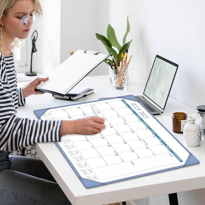 KOPEESY Desk Calendar 2025-2026, Academic Year Large Desk Calendar with Desktop Mat, 18 Months from July 2025 - December 2026, 22” x 17” Desktop Monthly Planner for Home or Office School