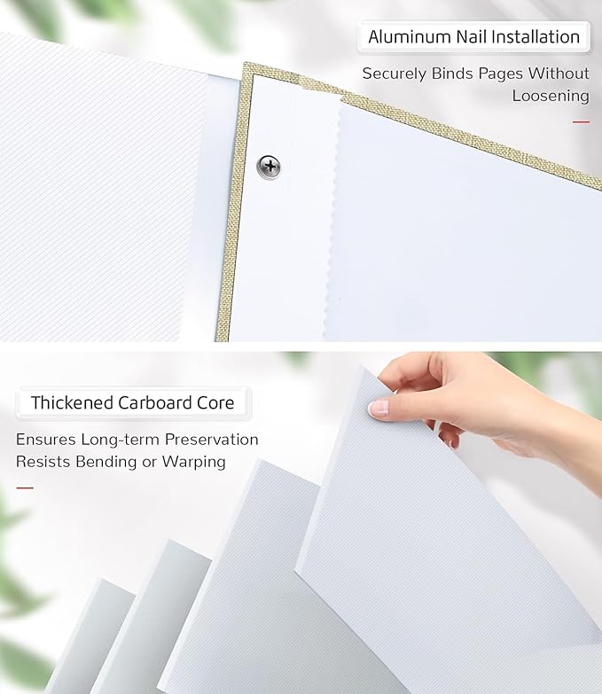 Photo Album Self Adhesive Scrapbook Album for 3x5 4x6 5x7 8x10 Pictures,60 Pages Linen Cover with Display Window DIY Photo Book,Ideal Gifts for Family Travel Wedding Baby