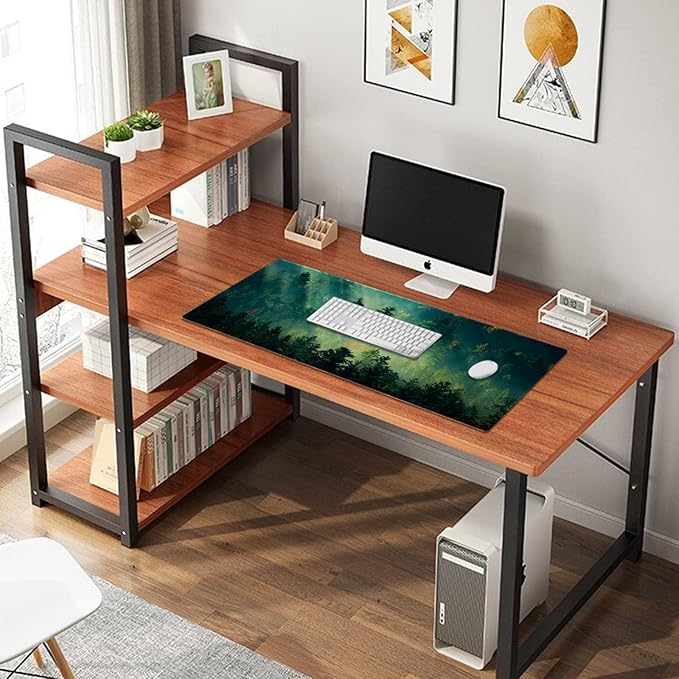 Galdas Mouse Pad,Office Desk Mat Large Gaming Keyboard Pad Durable Stitched Edges Washable Smooth Surface Control & Accuracy Extended Computer Mouse Mat (31.5X11.8In)-Green Forest…