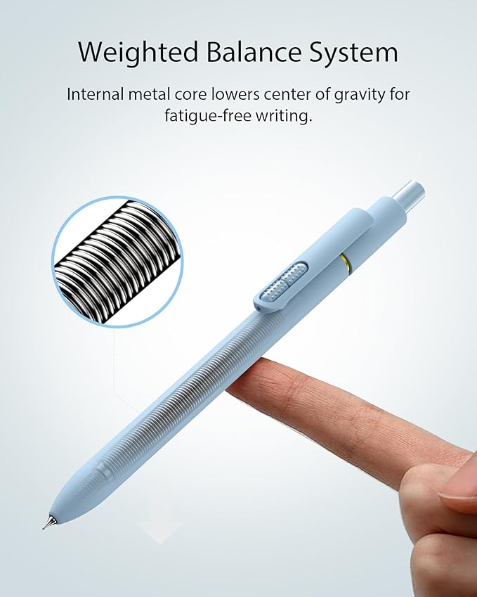 8 Pcs Gel Ink Pens, 0.7mm Fine Point for Smooth Writing Journaling Aesthetic Pens, Black Quick-Dry Long Lasting Fidge Pens, Cute School Office Supplies Gifts for Women （Morandi Black Ink）