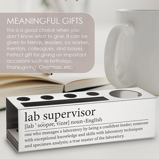 Lab Supervisor Gifts, Lab Supervisor Desk Decor Stainless Steel Pen Pencil Holders WCC37