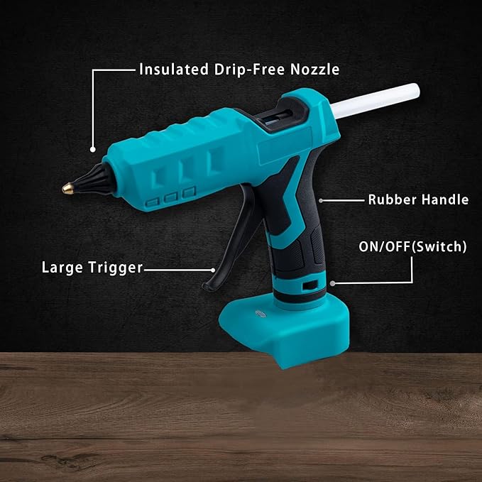 Cordless Hot Glue Gun Compatible with Makita 18V Battery, Mellif Handheld Electric Power Glue Gun Full Size for Arts & Crafts & DIY with 20 0.43" Glue Sticks (Tool Only)