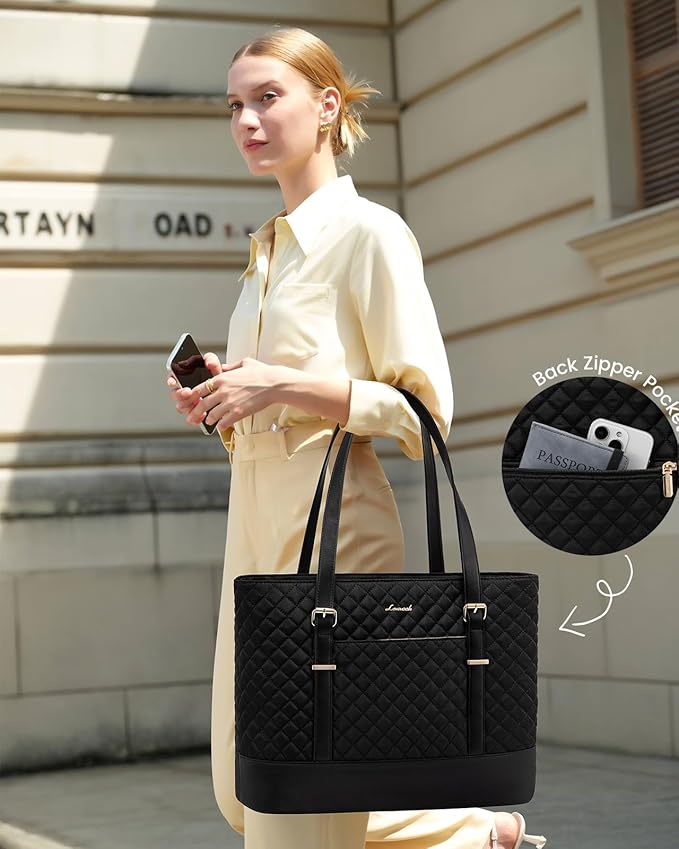 LOVEVOOK Laptop Bag for Women, 15.6 Inch Work Tote Computer Bag With Large Cup Holder, Lightweight Large Laptop Briefcase for Travel, Bussiness, Teacher
