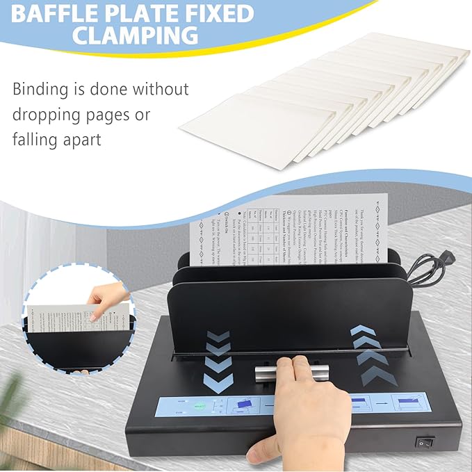 Thermal Binding Machine 500 Sheets Capacity Book Binding Material 110V Binding Machine A3(Short Edge)/A4/A5 Document Heat Binder with 10Pcs Covers (Black)