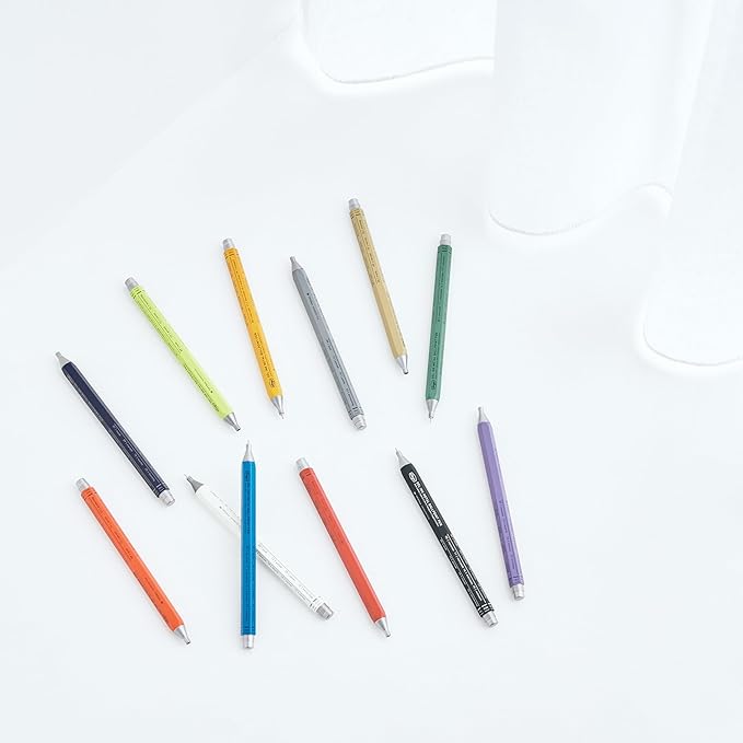 MARK'STYLE days, Gel Ink Metal Ballpoint Pen - 0.5mm Retractable Black Ink, Retro styling Light Weigh Pen, Made in Japan- Perfect for School, Office, and Journaling (Craft)