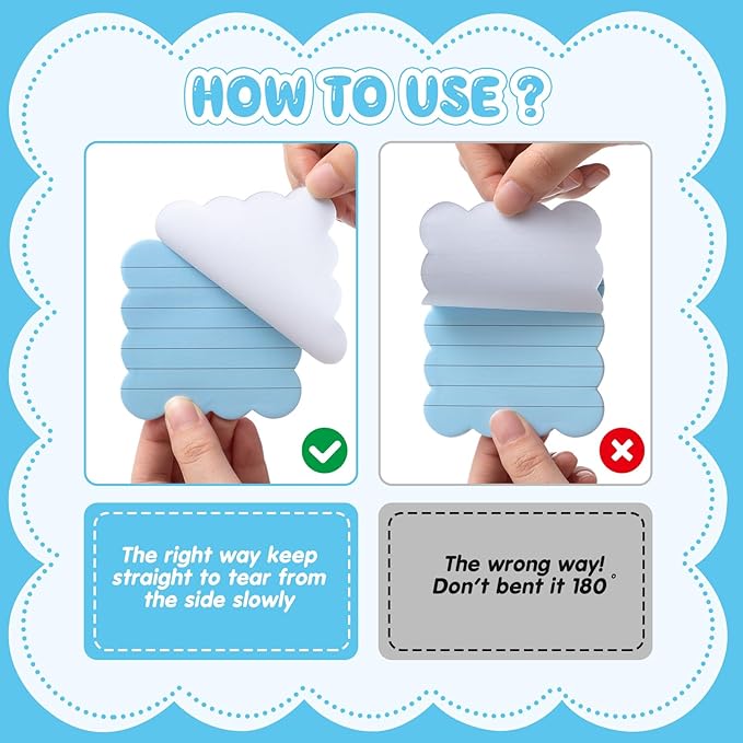 Eaasty 8 Pack Scalloped Sticky Notes Bulk Christmas Cute Self Sticky Note Pads Multi Color Bright Vintage Note Pads or School Office Supplies 240 Sheet(3" X 3",Lined Rainbow Color)