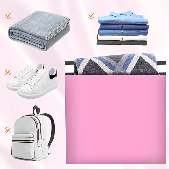 Large Poly Mailers 24x24 Inch 50 Pcs, Extra Large Shipping Bags for Clothing with Self-Sealing Tear-Resistant, Waterproof Poly Bags, Mailing Envelopes for Small Business (Pink)