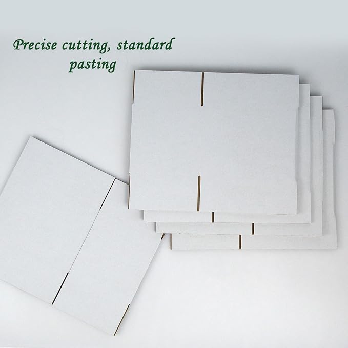 7x5x5 Inches Shipping Boxes Set of 40, White Corrugated Cardboard Box Literature Mailer for Packing Small Business