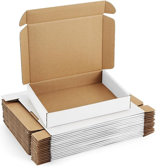 Shipping-Boxes-11x8x2 Inches: 25 Pack-Cardboard-Boxes-for-Packaging, White-Shipping-Boxes-for-Packing-Small-Business, Corrugated Box Mailers for Book Shoes Gift Mailing