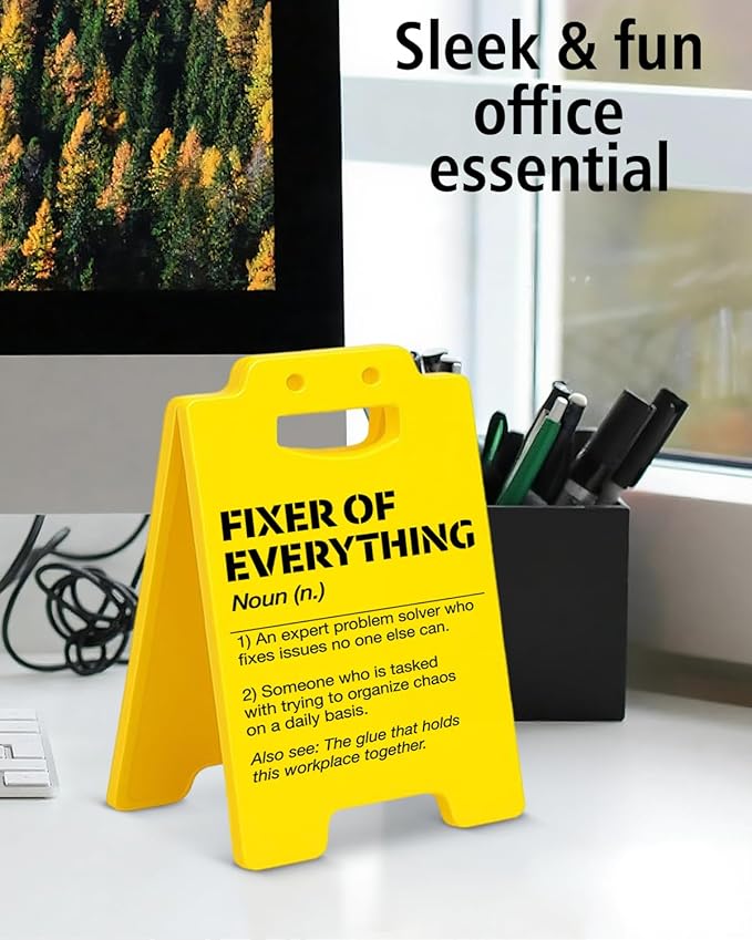 Thank You Appreciation Gifts for Coworker, Boss, Mentor, Boss Day Gifts for Men Women, Fixer of Everything Desk Little Signs Office Decor for Work