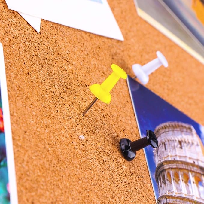 Yalis Push Pins 600 Count, Standard Multicolored Thumb Tacks Steel Point and Colors Plastic Head