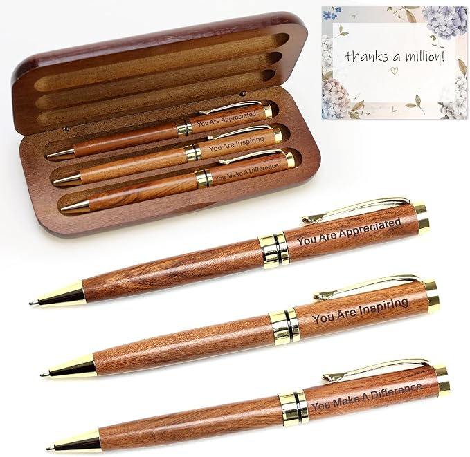 3 Pcs Cool Pens with Box, Thank You Gift for Women Coworkers Teachers Appreciation Gifts Mentor Daycare Teacher Gift Leaders Lady Difference Maker Gifts Christmas Employee Presents Fancy Pen Set