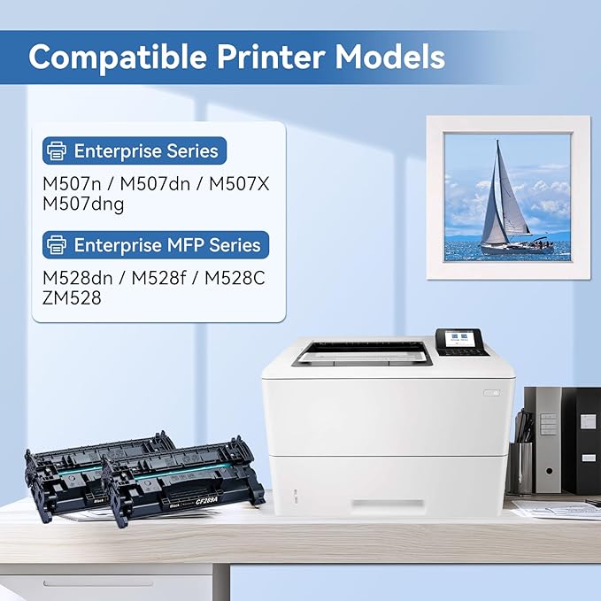 MYTONER Compatible Toner Cartridge Replacement for HP 89A CF289A 89X CF289X for Enterprise M507 M507n M507dn M507x MFP M528dn M528f M528c M528z M528 Printer, 2-Pack with Chip