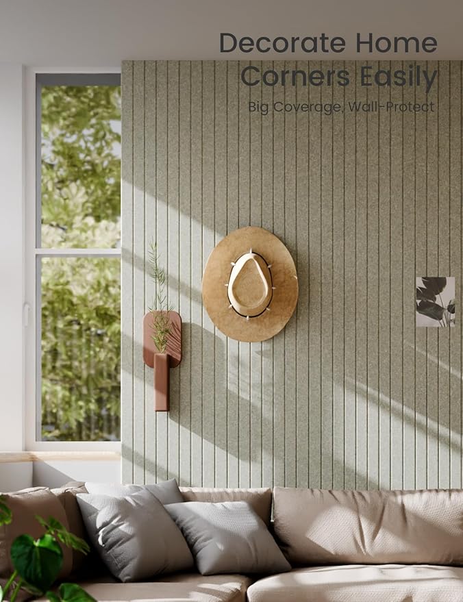 Large Felt Bulletin Board 36" x 24" Cork Board Alternative-6 Pack with 40 Safe Removable Adhesive Tabs, Cork Boards for Walls Cork Board for Home Office Classroom Pin Board (Sage)