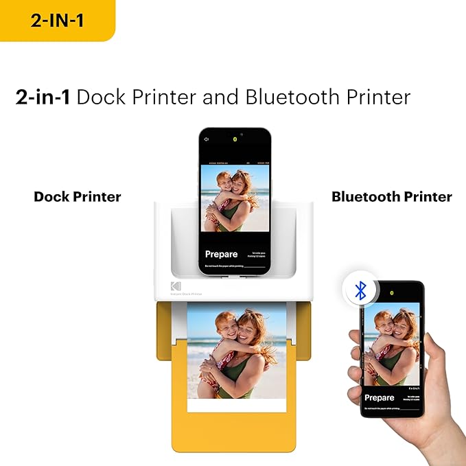 KODAK Dock Plus 4PASS Instant Photo Printer, 4x6 inches, 90 Sheets Bundle