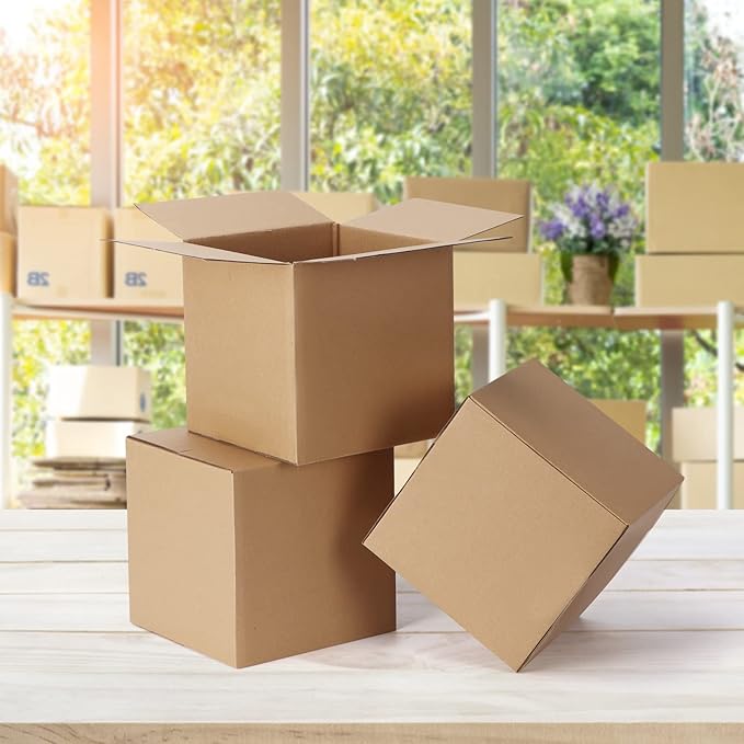 CRUGLA 40 Packs Shipping Boxes 6x6x6, Corrugated Cardboard Brown Mailing Box Bulk for Packing