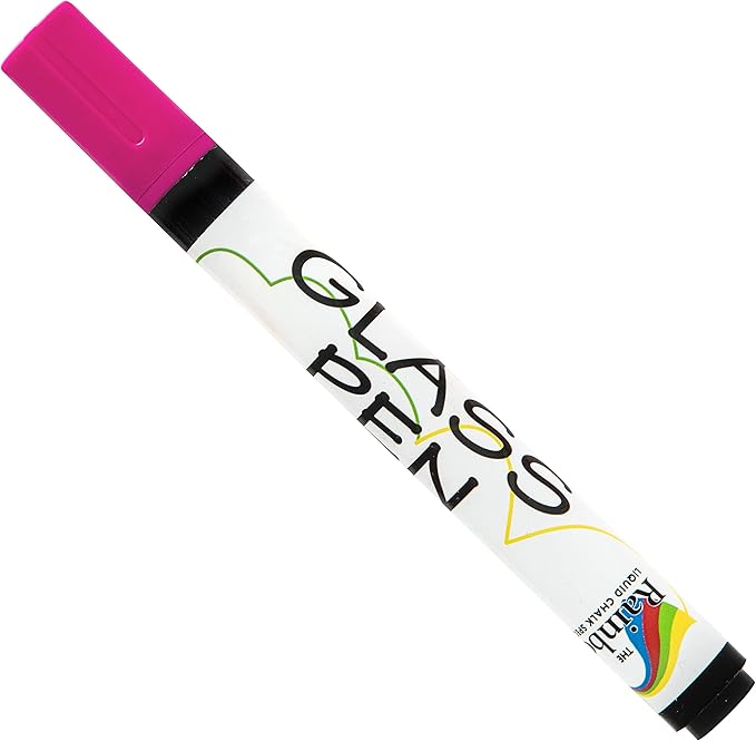 Glass Pen Window Marker: Liquid Chalk Pens for Glass, Whiteboard Markers with Washable Paint - Graduation, Car Windows, Mirror Pen, Storefront, Wedding, Parade, Party & Holiday (Pink, Fine Tip)