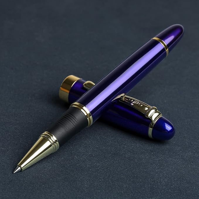 YIVONKA Luxury Ballpoint Pens Nice Ball Pen Best Gift for Men Professional Executive Office BallPens Classy Gift Box Ballpoint Black Refill Line width 0.5mm (Blue)