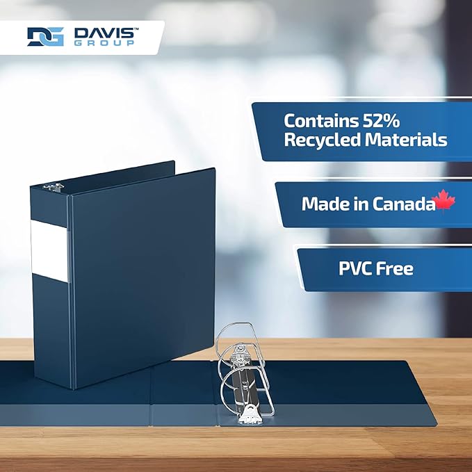 Premium Economy 6-Pack 3-Ring Binders for School or Office, D-Ring Binders, 3 Inch, Navy Blue