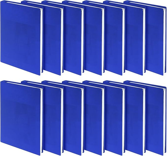 Sherr 14 Pack Stretchable Book Covers Reusable Jumbo Bookcloth 9" x 11" Durable Washable Back to School Book Cover Protector for Most Hardcover Books Textbooks(Blue,Classic)