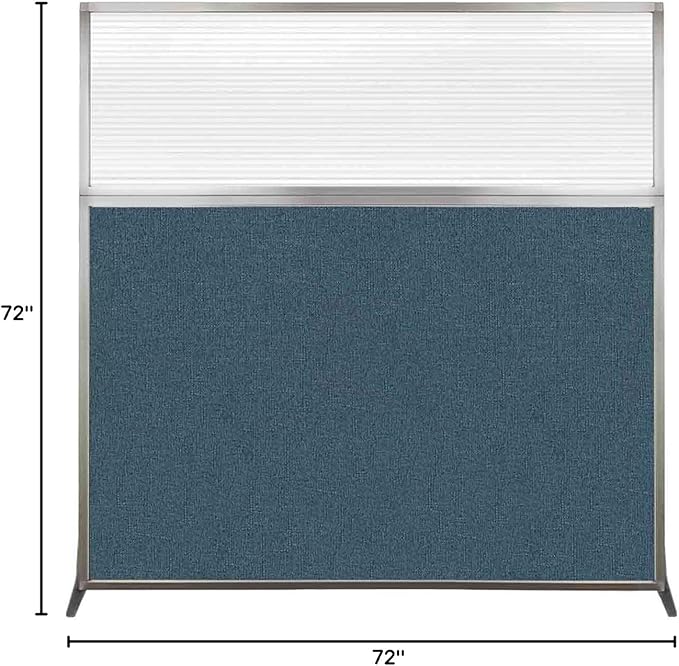 Versare Hush Screen Portable Room Divider | Workstation Wall Divider | Freestanding Privacy Hush Panels | Clear Fluted Windows | Fabric Office Divider Screen | Great for Room Separation