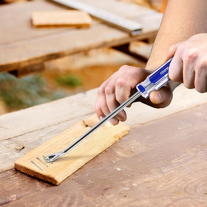 Hiceeden 4 Pcs Carpet Staple Remover Tools, Heavy Duty Staple Puller with End Cutting Plier, Nail Puller Tack Lifter Tool for Removing Staples on Furniture, Floor, Wood Case, Carton, Photo Frame