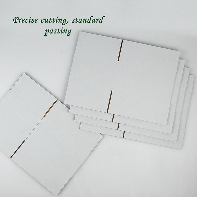 8x6x4 Inches Shipping Boxes Set of 40, White Corrugated Cardboard Box Literature Mailer for Packing Small Business