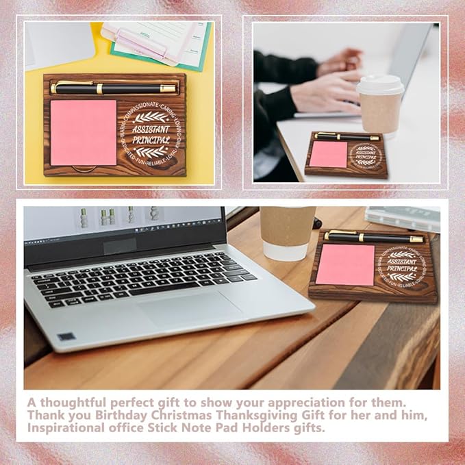 llxxeyopqdxz Assistant Principal Gifts, Assistant Principal Appreciation Gifts, Thank You Gifts for Assistant Principal, Inspirational Motivational Quote for Desk Self-Stick Note Pad Holders YB362