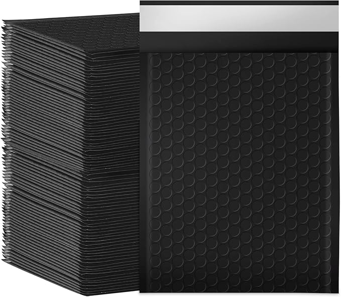 packbabol Bubble Mailers, 6x9 Inch Poly Padded Bubble Mailers Pack of 100 Bubble Envelopes Opaque Self Seal Adhesive Waterproof Bags for Shipping and Packaging(Black,6x9-100Pc)