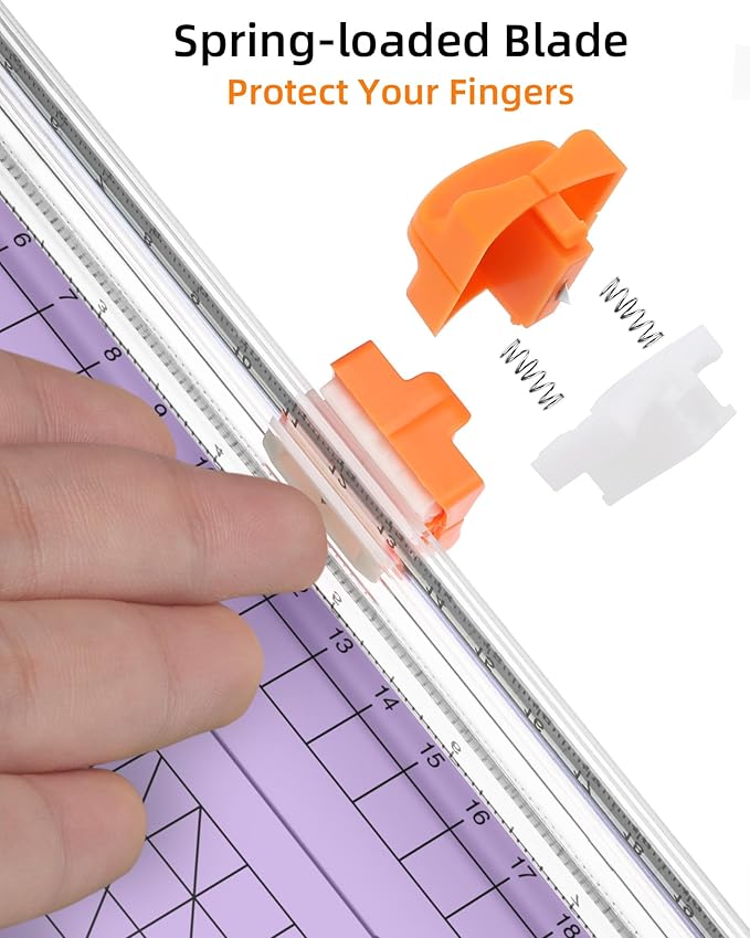 Firbon Purple A5 Paper Cutter, Straight Small Paper Trimmer with Side Ruler for Scrapbooking Craft, Paper, Coupon, Label, Cardstock