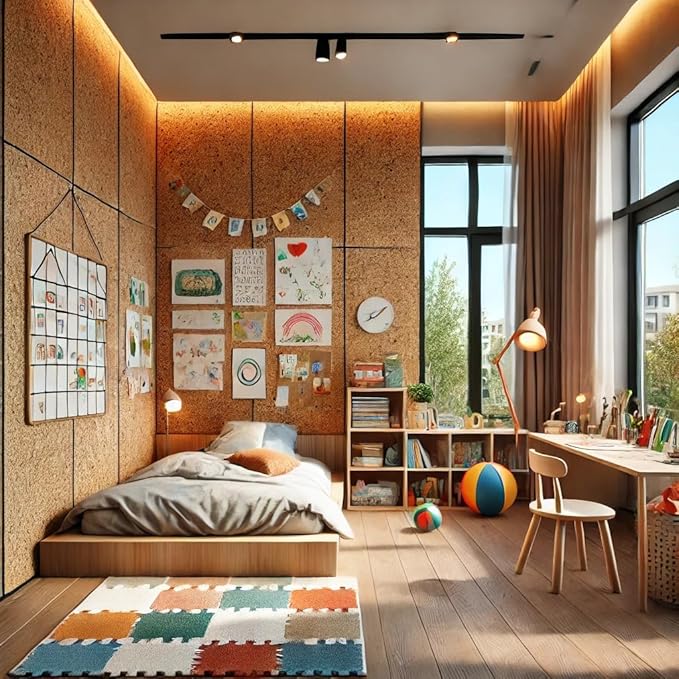 Manton Cork Premium Cork Sheet - 4' x 8' x 1/2", 100% Natural Facing Grade Material for Bulletin Boards, Decorative Photo and Message Push Pin Displays - Perfect for Home, School, and Office