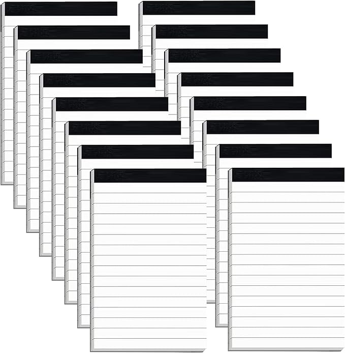 16 Pack Note Pads 3 x 5 Inch small notepads for Business Office Legal Pads, White Small Notepads Writing Pad Mini Notepad with 30 Sheets Lined Paper in Each Note pad