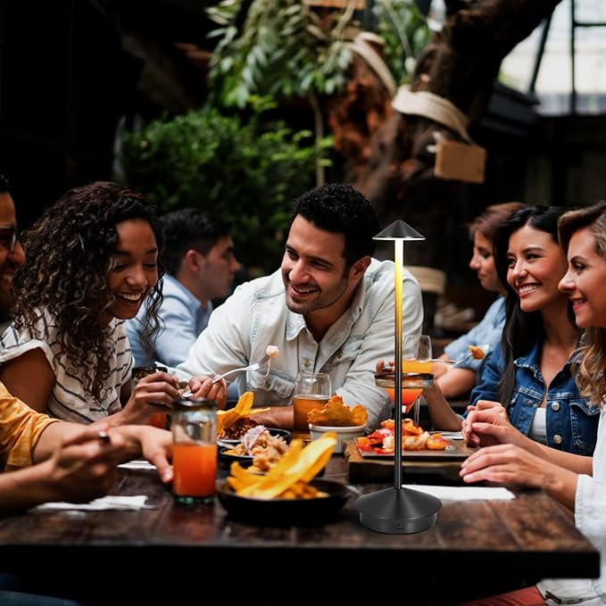 Cordless Table Lamp, Portable Led Desk Lamp 6000mAh Battery Operated Table Lamp, Mordern Rechargeable Night Light in Aluminum, Dimmable Table Light for Indoor Outdoor