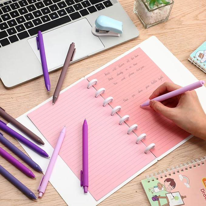 50 Pcs Ballpoint Pens Bulk Retractable Writing 1. 0 mm Black Ink Cute Pens Smooth Writing Color Fancy Gift for Teacher Student Employee Office School Home Baby Shower Supplies (Morandi)