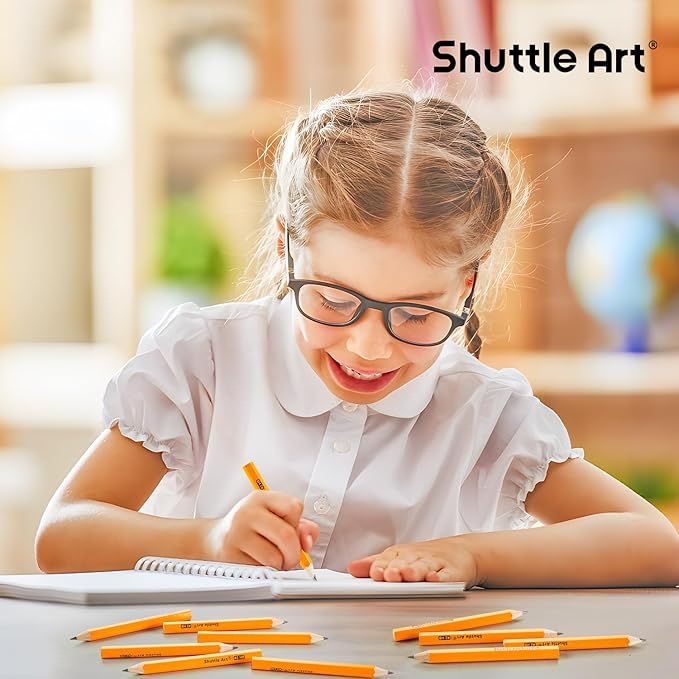 Shuttle Art 600 Pack #2 HB Mini Pencils, Wood-cased, Pre-sharpened for Kids & Teachers, Classroom Essentials, Back to School Supplies