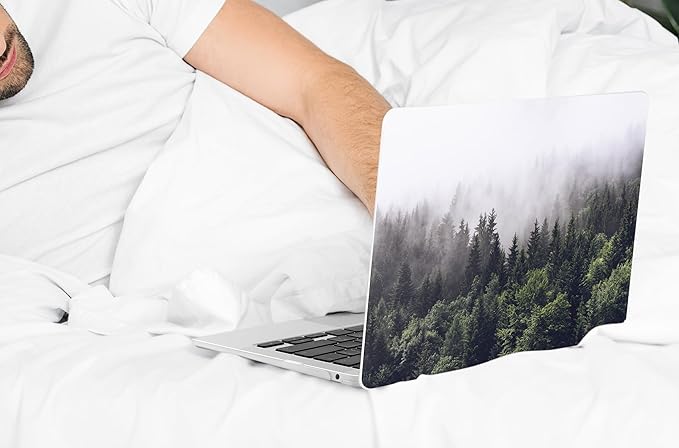 DONGKE Compatible with MacBook Air 13 inch Case 2021 2020 2019 2018 Release A2337 M1 A2179 A1932 with Retina Display & Touch ID, Plastic Hard Shell & Keyboard Cover - Forest