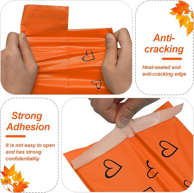 JinRuiKJ Thank You Poly Mailer 6x9 Inch 100 PCS, Shipping Bags for Clothing, Packaging Bags for Small Business, Strong Adhensive, Waterproof and Tear-Resistant Mailing Envelopes, Orange
