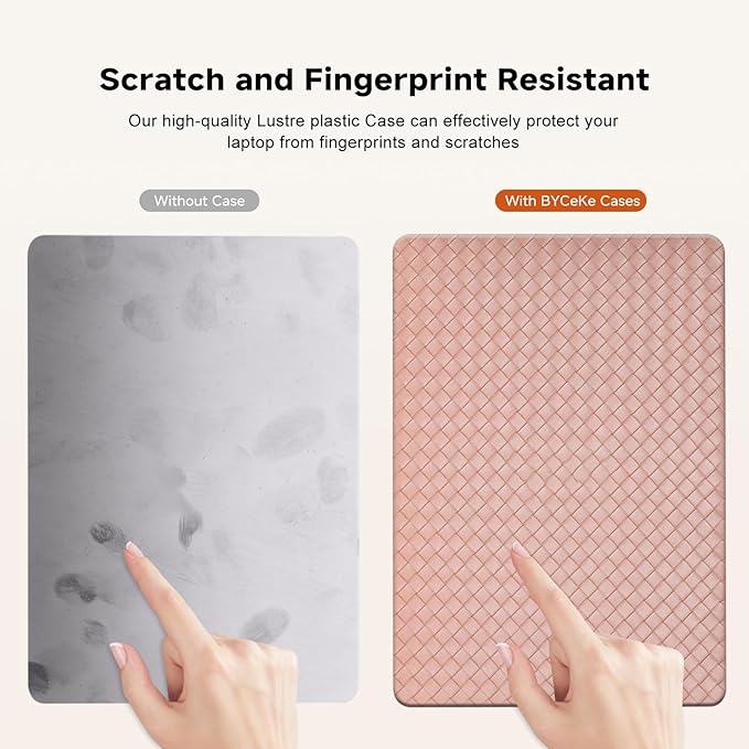 Woven Case for MacBook Air 13 inch Case 2022-2018 M1 A2337 A2179 A1932,Cover for MacBook Air M1,Protective Leather Woven Textured Hard Shell&Keyboard Cover for Mac Book Air13,Boho Pink