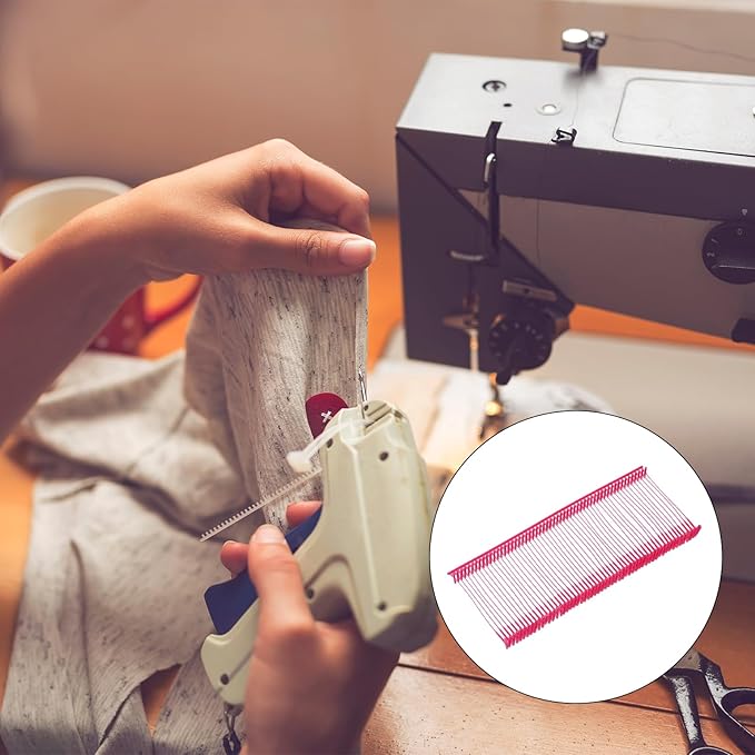 MECCANIXITY Standard Tagging Fasteners,Plastic Regular,Standard Label Gun Price Tagging Barbs for Garment Price Tag Label Tagging Barbs 35mm/1.38 Inch,Pack of 1000 Rose Red