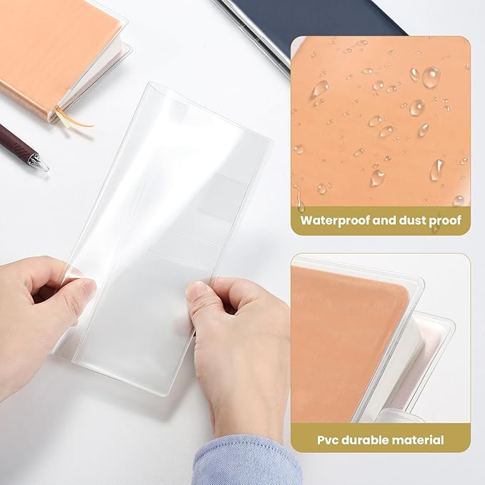 Clear Cover for Hobonichi Weeks Planner- 8.0x7.7 Inches,Plastic Book Cover for Weeks Book,Protective Sleeves Compatible with April Start & Mega Planners(3-Pack)